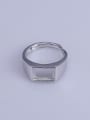 thumb 925 Sterling Silver 18K White Gold Plated Geometric Ring Setting Stone size: 7*9mm 0