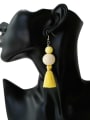 thumb Alloy Wooden beads  Cotton Rope  Tassel Bohemia Hand-Woven Drop Earring 1