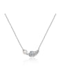 thumb 925 Sterling Silver High Carbon Diamond Feather Dainty Necklace 0
