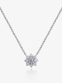 thumb 925 Sterling Silver Cubic Zirconia Flower Dainty Necklace 0