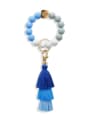 thumb Alloy  Cotton Rope Silicone Bead Tassel Bracelet /Key Chain 0