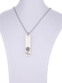 thumb Stainless steel Rectangle Flowers Minimalist Necklace 1