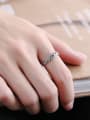 thumb 925 Sterling Silver Geometric Note Vintage Band Ring 1
