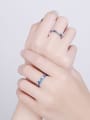 thumb 925 Sterling Silver Enamel Irregular Cute Couple Ring 1