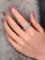 thumb 925 Sterling Silver High Carbon Diamond White Geometric Dainty Band Ring 1