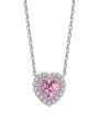 thumb 925 Sterling Silver Cubic Zirconia Heart Dainty Necklace 0