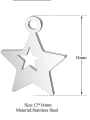 thumb Stainless steel Star Charm Height : 13.7 mm , Width: 12 mm 1