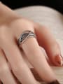 thumb 925 Sterling Silver Geometric Vintage Chain Weaving Stackable Ring 2