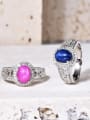 thumb 925 Sterling Silver Natural Gemstone Geometric Luxury Stackable Ring 4