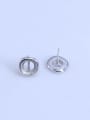 thumb 925 Sterling Silver 18K White Gold Plated Round Earring Setting Stone size: 8*8mm 3