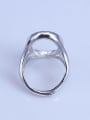 thumb 925 Sterling Silver 18K White Gold Plated Geometric Ring Setting Stone size: 14*24mm 2