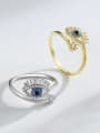 thumb 925 Sterling Silver Cubic Zirconia Evil Eye Dainty Band Ring 3