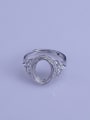 thumb 925 Sterling Silver 18K White Gold Plated Geometric Ring Setting Stone size: 9*12mm 0