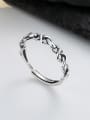 thumb 925 Sterling Silver Twist Chain Heart Vintage Band Ring 2