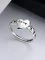 thumb 925 Sterling Silver Heart Letter Vintage Ring 2