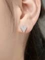 thumb 925 Sterling Silver Cubic Zirconia Heart Dainty Cluster Earring 2
