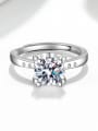 thumb 925 Sterling Silver Moissanite Geometric Dainty Band Ring 2