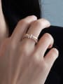 thumb 925 Sterling Silver Cubic Zirconia Geometric Dainty Stackable Ring 1