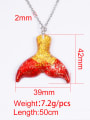 thumb Stainless steel Resin  Cute Wind Fish Tail Pendant Necklace 3