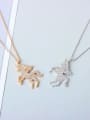 thumb 925 Sterling Silver Cubic Zirconia Animal Cute Horse Pendant Necklace 3
