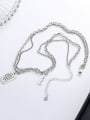 thumb 925 Sterling Silver Letter Vintage Multi Strand Necklace 2