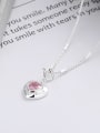 thumb 925 Sterling Silver Cubic Zirconia Pink Heart Dainty Necklace 2