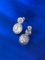thumb 925 Sterling Silver Cubic Zirconia Geometric Vintage Cluster Earring 1