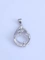 thumb 925 Sterling Silver Round Pendant Setting Stone size: 10*12mm 0