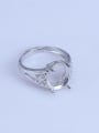 thumb 925 Sterling Silver 18K White Gold Plated Geometric Ring Setting Stone size: 12*16 10*12mm 2