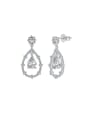 thumb 925 Sterling Silver Cubic Zirconia Water Drop Luxury Cluster Earring 0