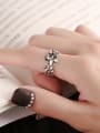 thumb 925 Sterling Silver Flower Vintage Ring 1