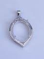 thumb 925 Sterling Silver Oval Pendant Setting Stone size: 18*18mm 0