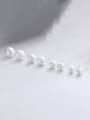 thumb 925 Sterling Silver Bead Geometric Minimalist Stud Earring 0