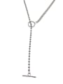 thumb 925 Sterling Silver Geometric Minimalist Hollow Chain Long Strand Necklace 3