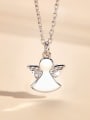 thumb 925 Sterling Silver Cubic Zirconia Cute  Angel Pendant Necklace 2