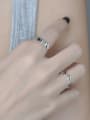thumb 925 Sterling Silver Irregular Vintage  Water Ripple Stackable Ring 1