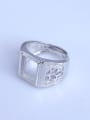 thumb 925 Sterling Silver 18K White Gold Plated Geometric Ring Setting Stone size: 9*11mm 1