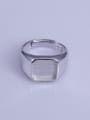 thumb 925 Sterling Silver 18K White Gold Plated Geometric Ring Setting Stone size: 10*10mm 0