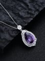thumb 925 Sterling Silver High Carbon Diamond Water Drop Luxury Necklace 2