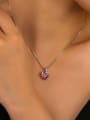 thumb 925 Sterling Silver Cubic Zirconia Heart Vintage Necklace 1