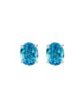 thumb 925 Sterling Silver High Carbon Diamond Blue Geometric Dainty Stud Earring 0