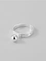 thumb 925 Sterling Silver Bead Geometric Minimalist Band Ring 3