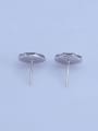 thumb 925 Sterling Silver Stud Flat Back Earring setting stone size : 8mm * 8mm 2