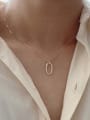 thumb 925 Sterling Silver Oval Minimalist Necklace 1