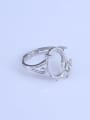 thumb 925 Sterling Silver 18K White Gold Plated Geometric Ring Setting Stone size: 10*12 12*16 13*18MM 2