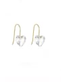 thumb 925 Sterling Silver Cubic Zirconia Heart Minimalist Hook Earring 0