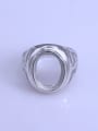 thumb 925 Sterling Silver 18K White Gold Plated Oval Ring Setting Stone size: 12*16mm 0