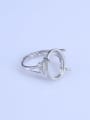 thumb 925 Sterling Silver 18K White Gold Plated Oval Ring Setting Stone size: 9*11 11*13 11*14 12*16 13*18 14*19MM 2