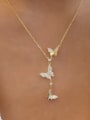 thumb 925 Sterling Silver Cubic Zirconia Butterfly Dainty Necklace 2