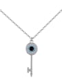 thumb 925 Sterling Silver Cubic Zirconia Key Dainty Necklace 0